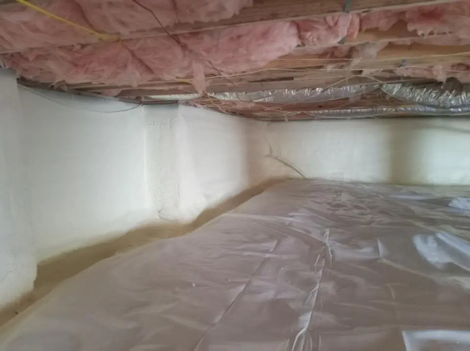 Crawl space encapsulation with closed-cell spray foam for Spray Foam Roofing in Delhi